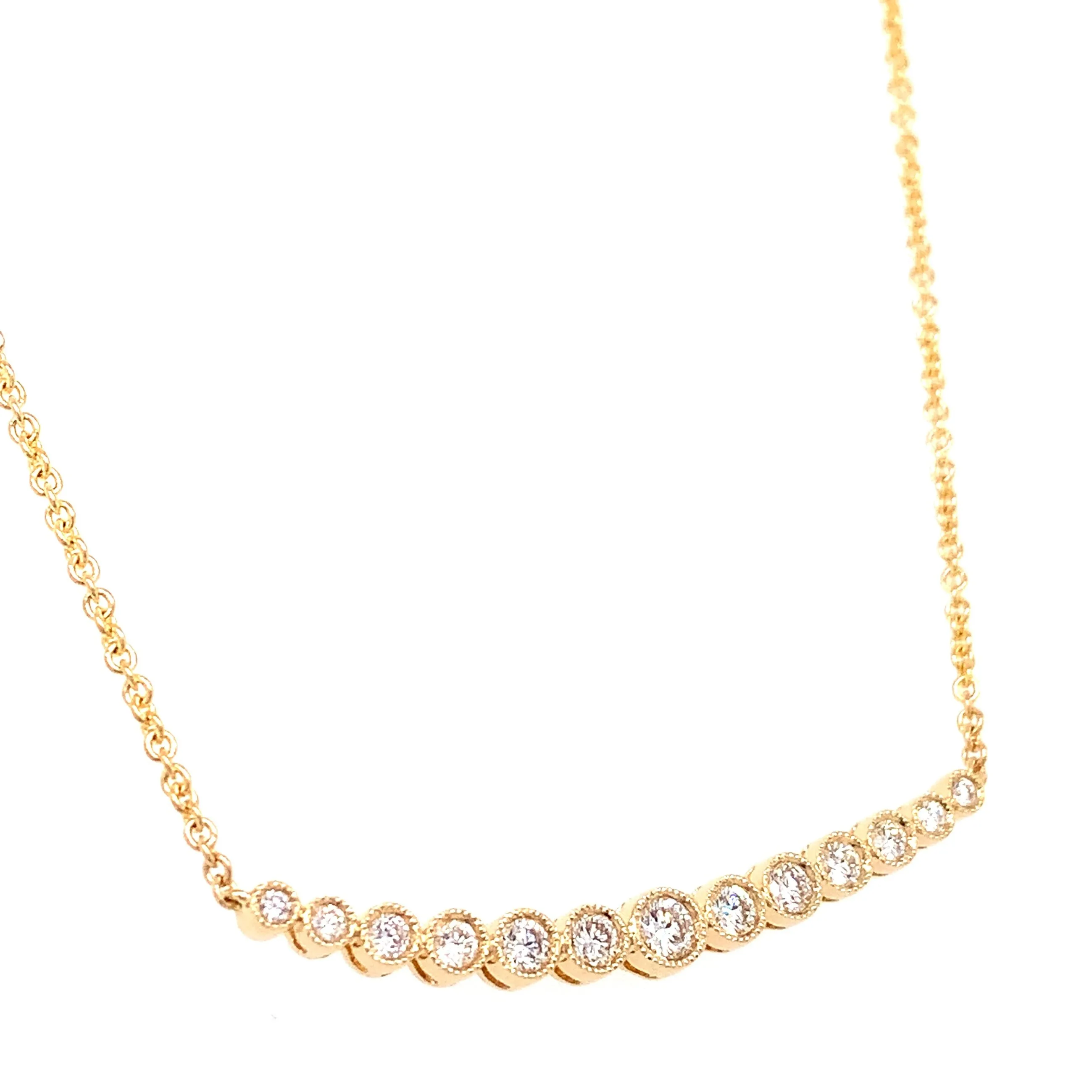 0.38ct tw Diamond Bezel Set Bar Necklace