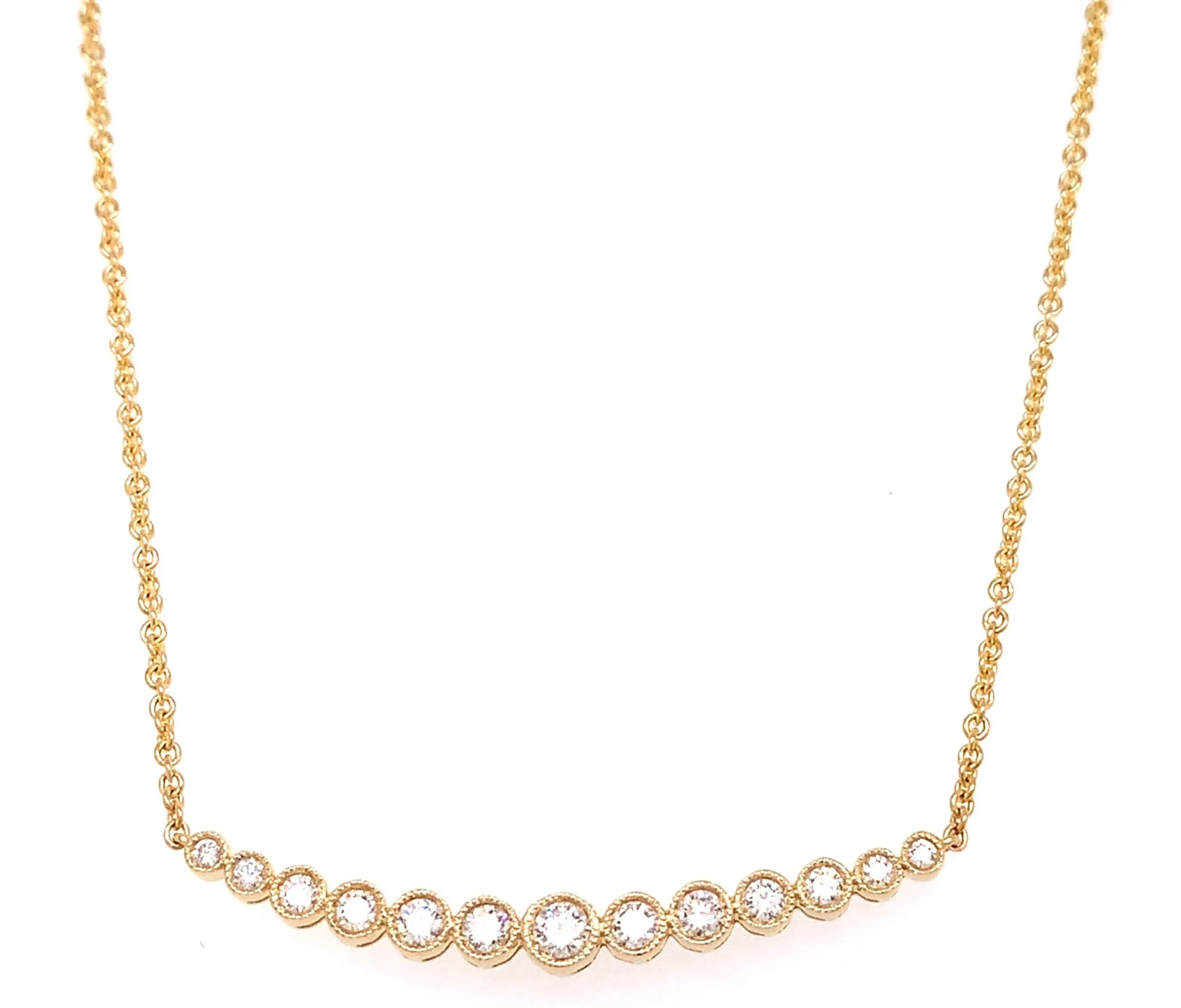 0.38ct tw Diamond Bezel Set Bar Necklace