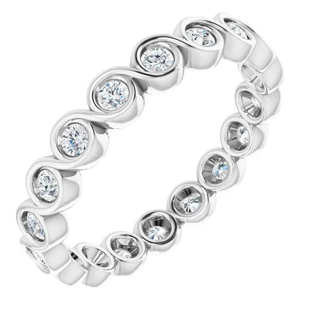 0.54 ct. Bezel Set Round Diamond Infinity Design Eternity Band