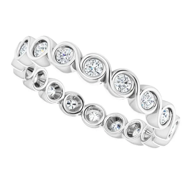 0.54 ct. Bezel Set Round Diamond Infinity Design Eternity Band