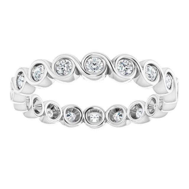 0.54 ct. Bezel Set Round Diamond Infinity Design Eternity Band
