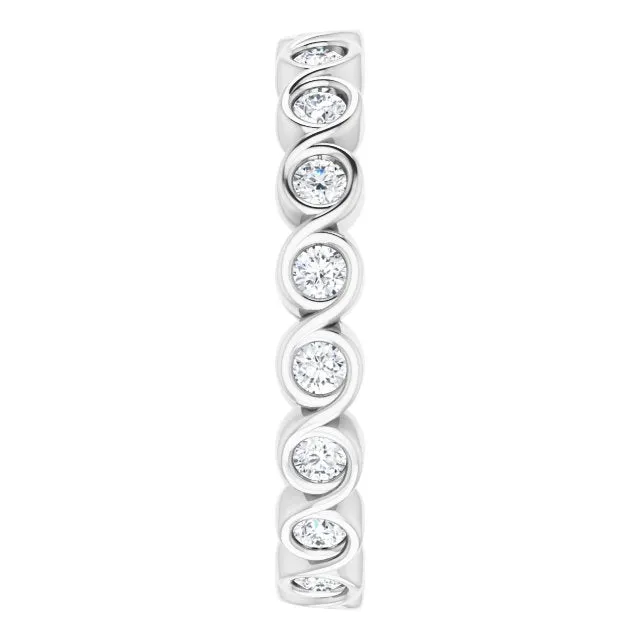 0.54 ct. Bezel Set Round Diamond Infinity Design Eternity Band