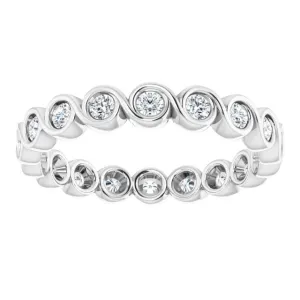 0.54 ct. Bezel Set Round Diamond Infinity Design Eternity Band