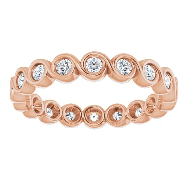 0.54 ct. Bezel Set Round Diamond Infinity Design Eternity Band