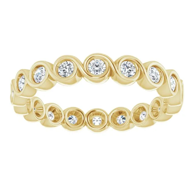 0.54 ct. Bezel Set Round Diamond Infinity Design Eternity Band