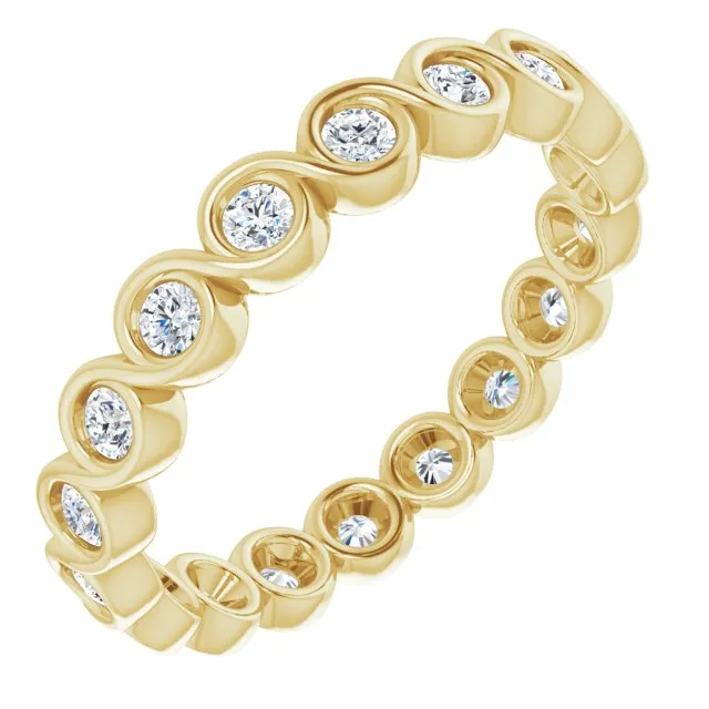 0.54 ct. Bezel Set Round Diamond Infinity Design Eternity Band