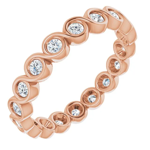 0.54 ct. Bezel Set Round Diamond Infinity Design Eternity Band