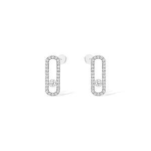 0.67ctw White Gold Diamond Pavé-Set Earrings
