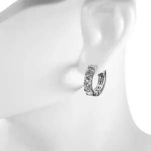 0.75cttw Lab Diamond Huggie earrings 14K White Gold