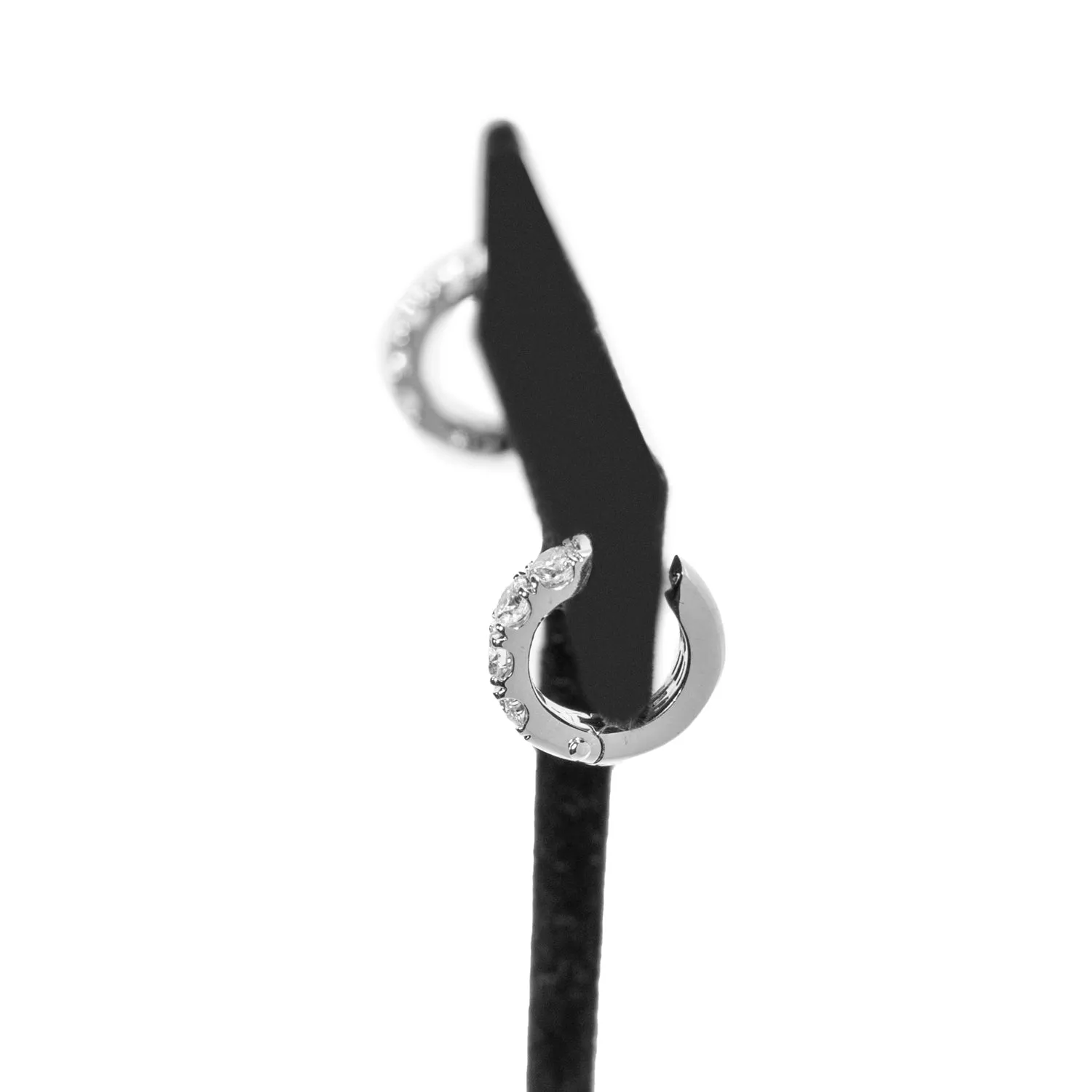 0.75cttw Lab Diamond Huggie earrings 14K White Gold