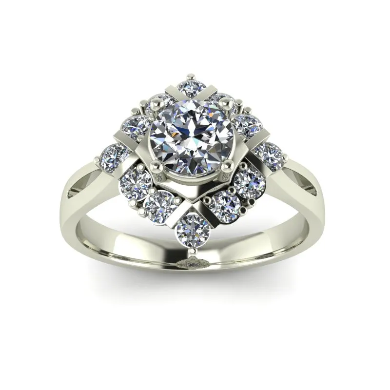 0.83ct Round Diamond Gold Engagement Ring - 03US66