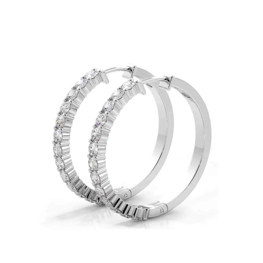 1.0 ct. Classic Round Diamond Hoop Earrings