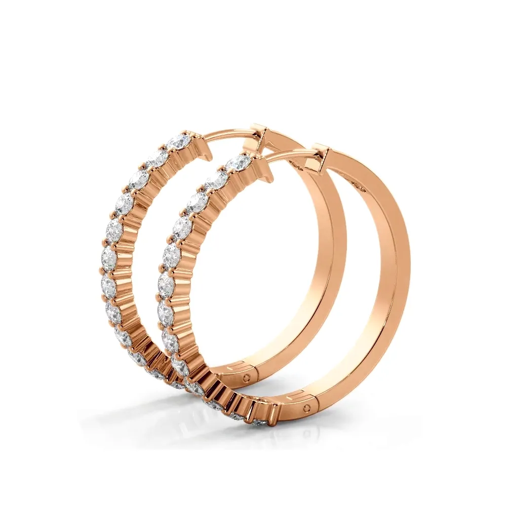 1.0 ct. Classic Round Diamond Hoop Earrings