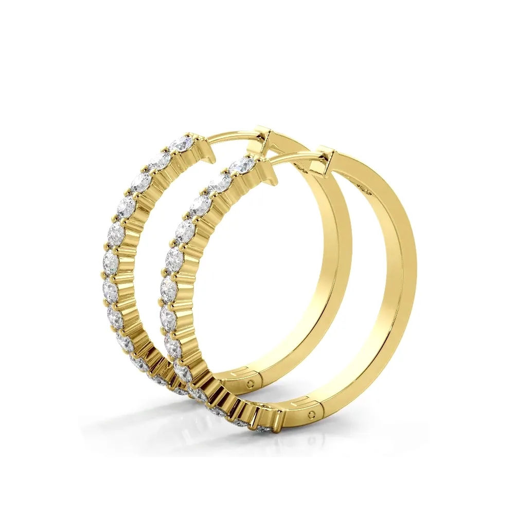 1.0 ct. Classic Round Diamond Hoop Earrings
