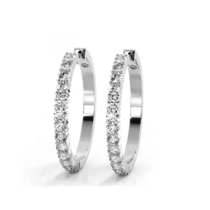 1.0 ct. Classic Round Diamond Hoop Earrings