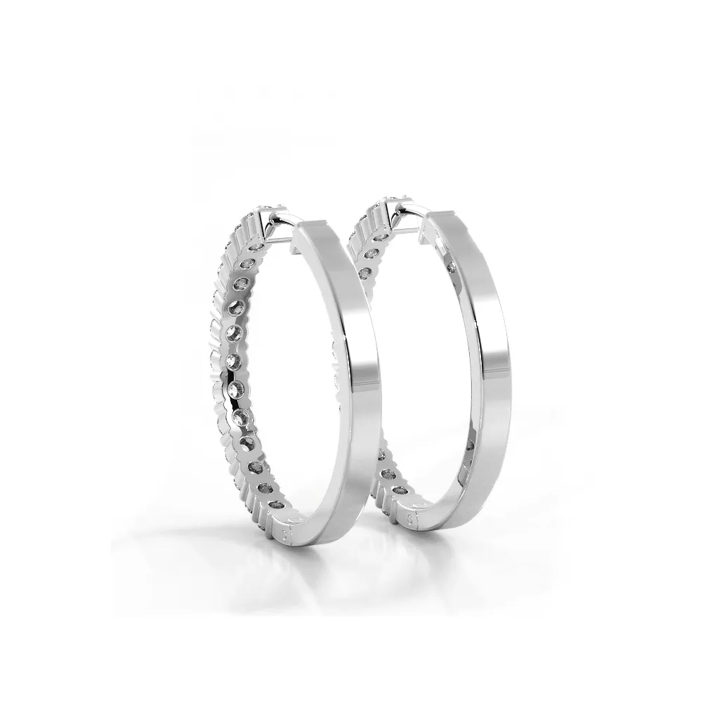1.0 ct. Classic Round Diamond Hoop Earrings