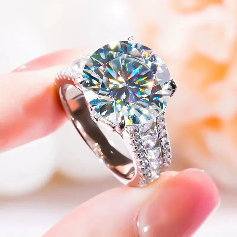 10.0 Ct Round Cut Diamond Engagement Ring
