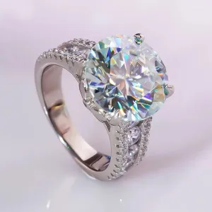 10.0 Ct Round Cut Diamond Engagement Ring