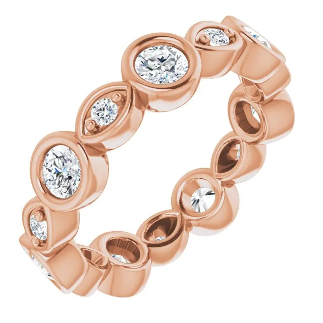 1.00 ct. Round Diamond Eternity Band Bezel Set Ring