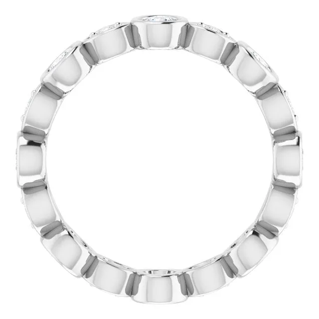 1.00 ct. Round Diamond Eternity Band Bezel Set Ring