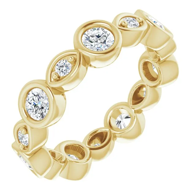 1.00 ct. Round Diamond Eternity Band Bezel Set Ring