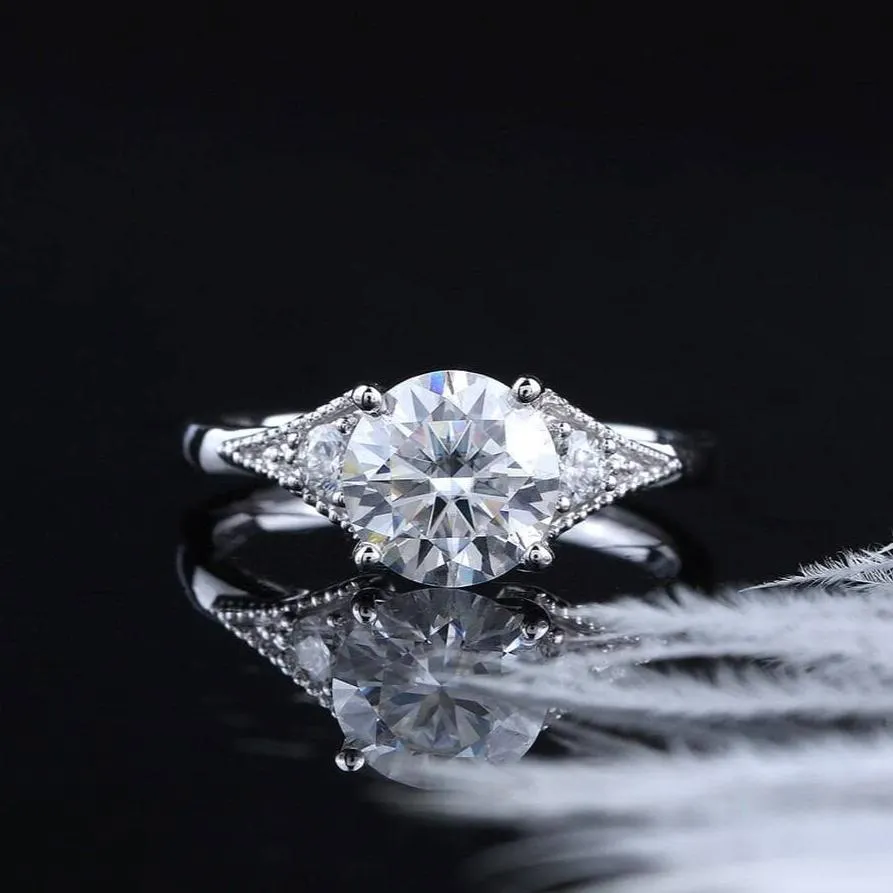 10k White Gold 1.5 Ct Diamond Engagement Ring