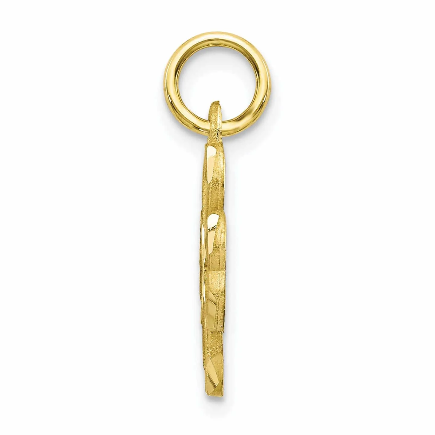 10k Yellow Gold Diamond Cut Shamrock Pendant