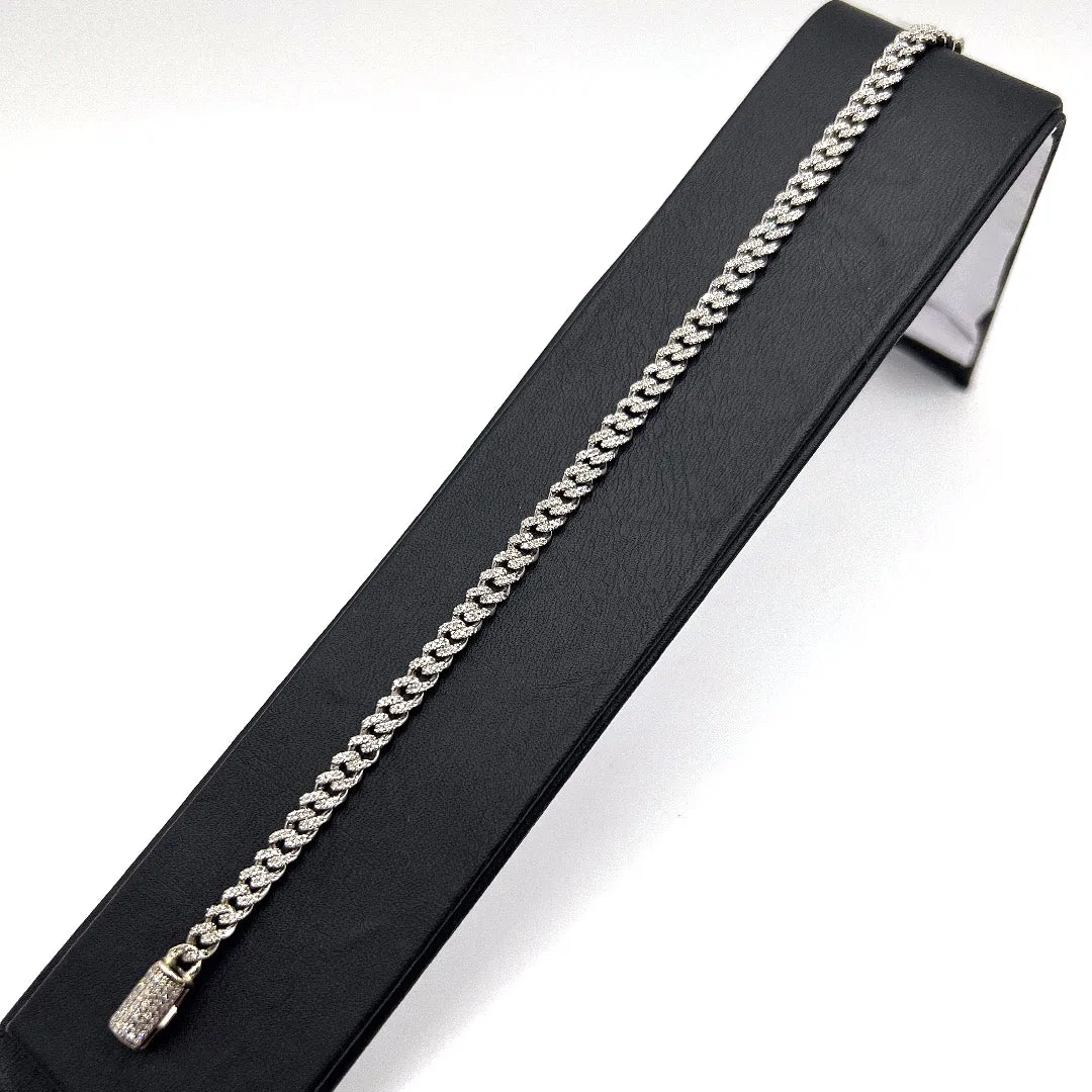 10KT DIAMOND CUBAN 4MM