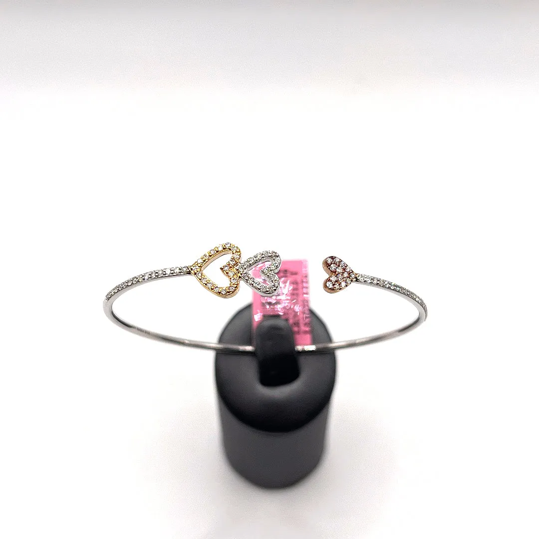 10KT DIAMOND HEART BANGLE