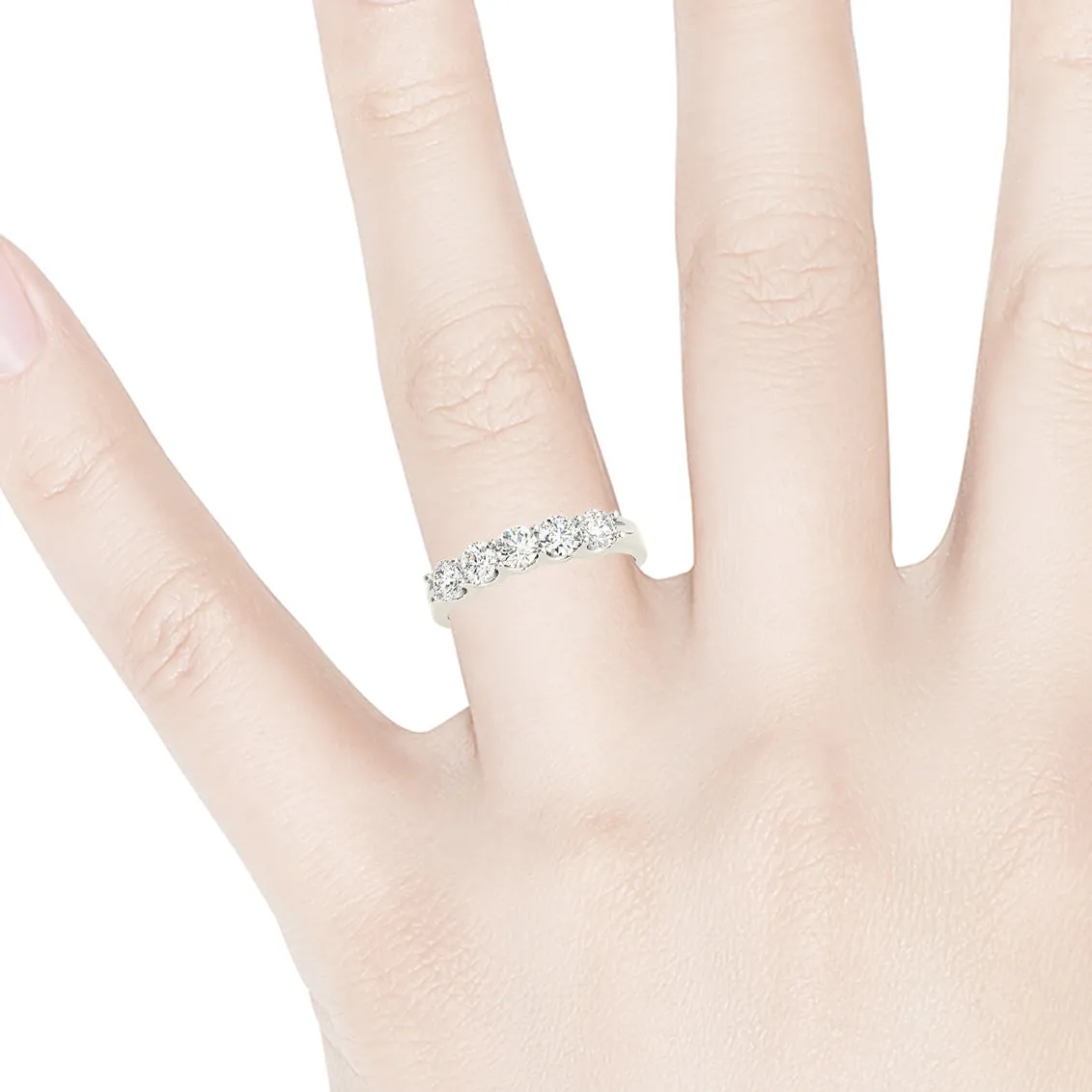 1.25 ctw. Round Diamond Wedding Band 5 Stone Anniversary Ring