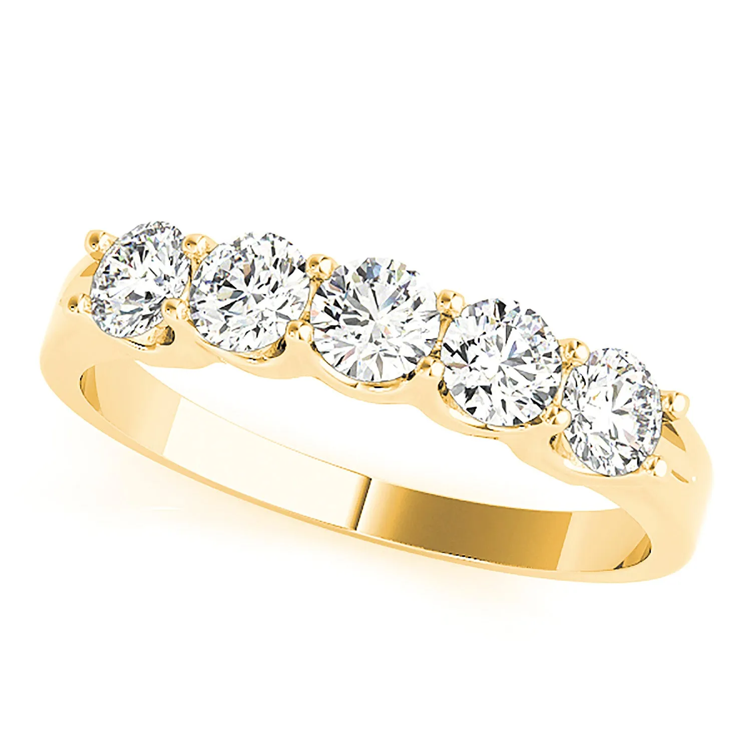 1.25 ctw. Round Diamond Wedding Band 5 Stone Anniversary Ring