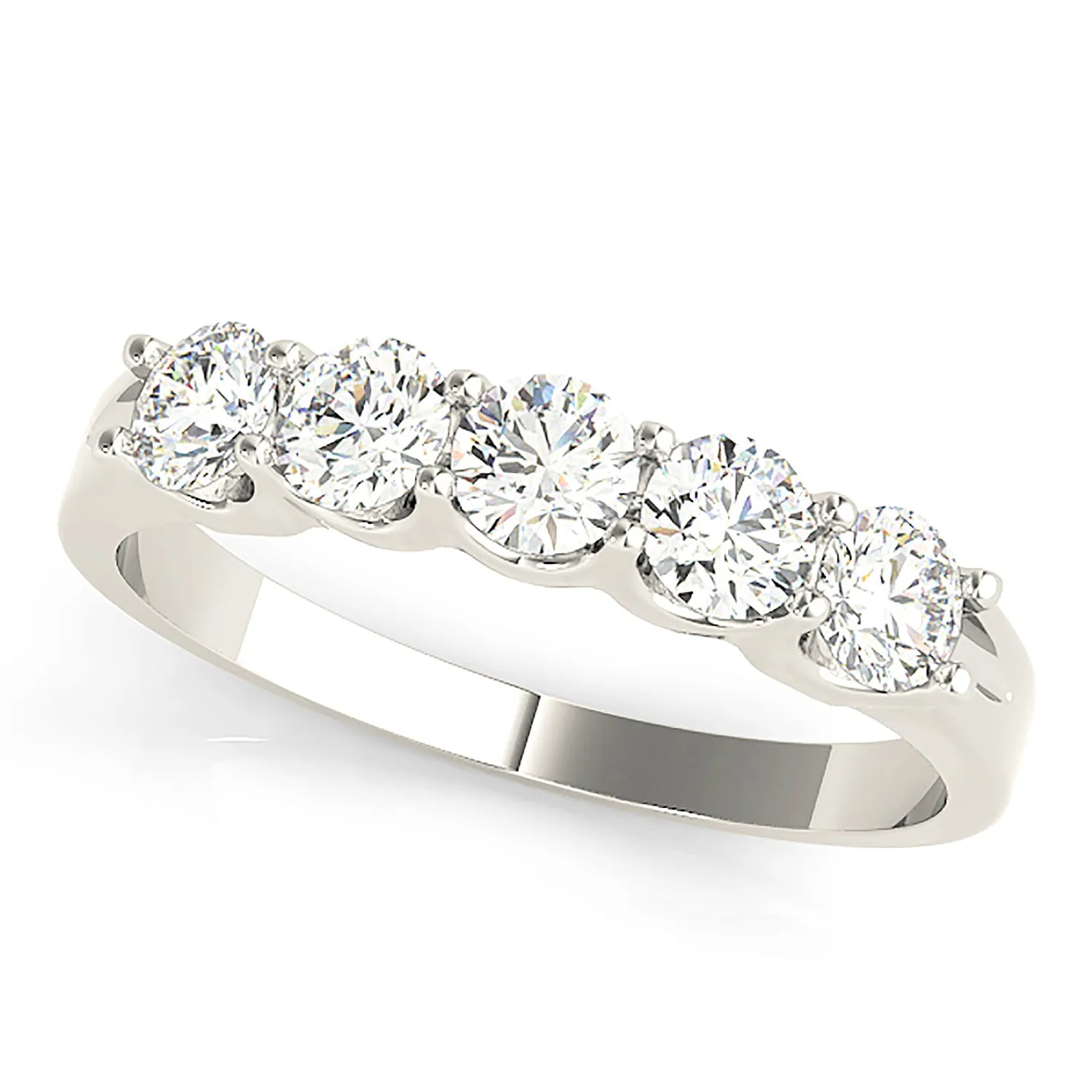 1.25 ctw. Round Diamond Wedding Band 5 Stone Anniversary Ring