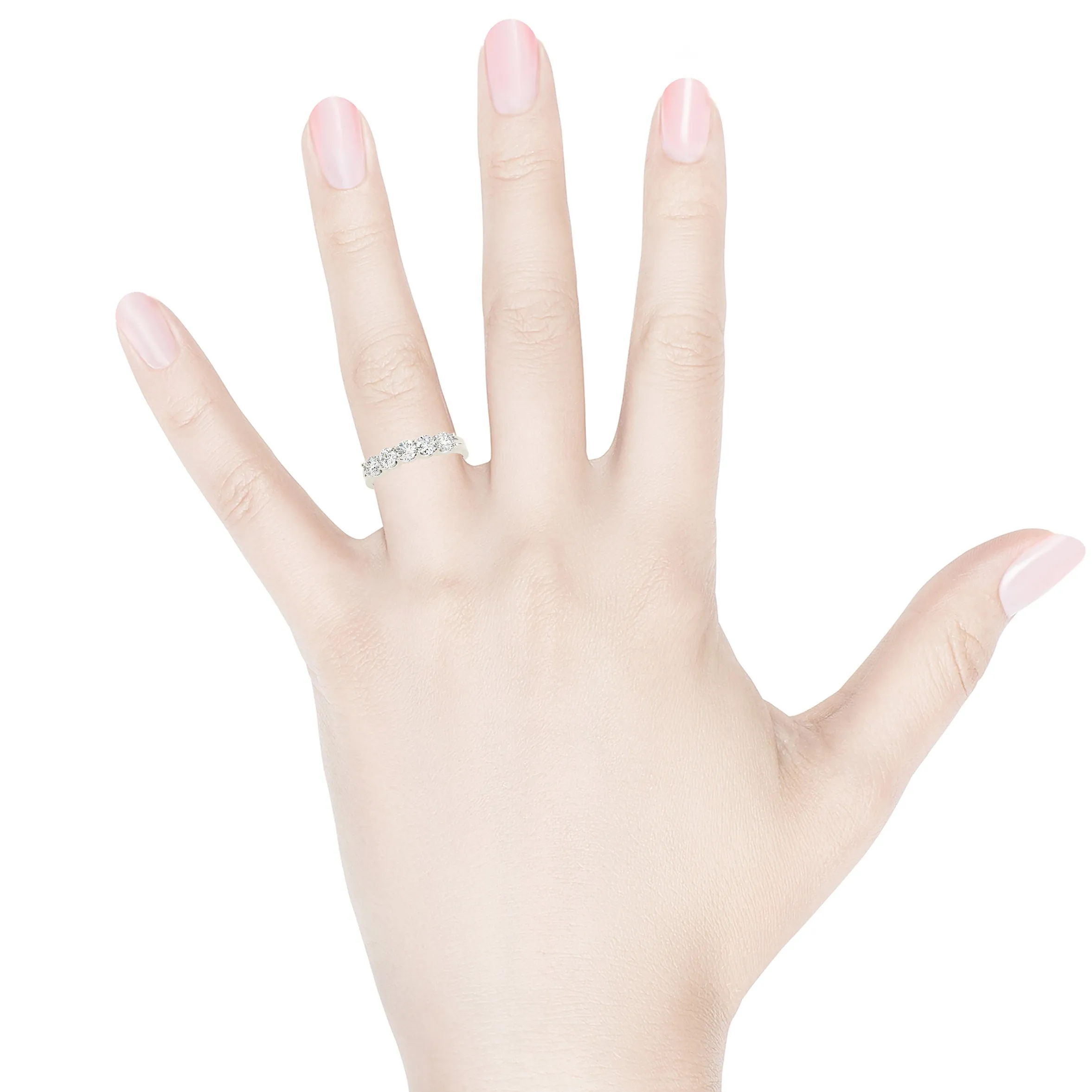 1.25 ctw. Round Diamond Wedding Band 5 Stone Anniversary Ring