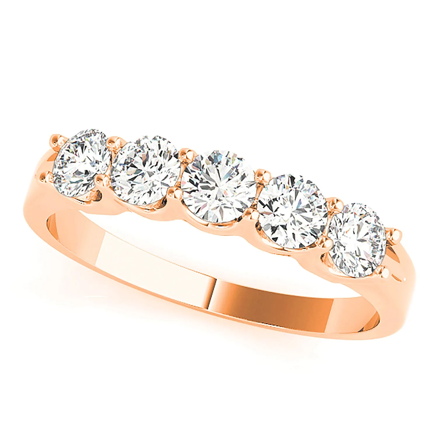1.25 ctw. Round Diamond Wedding Band 5 Stone Anniversary Ring