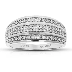 1/3 cttw Lab Grown Diamond Pave Wedding Band in Sterling Silver