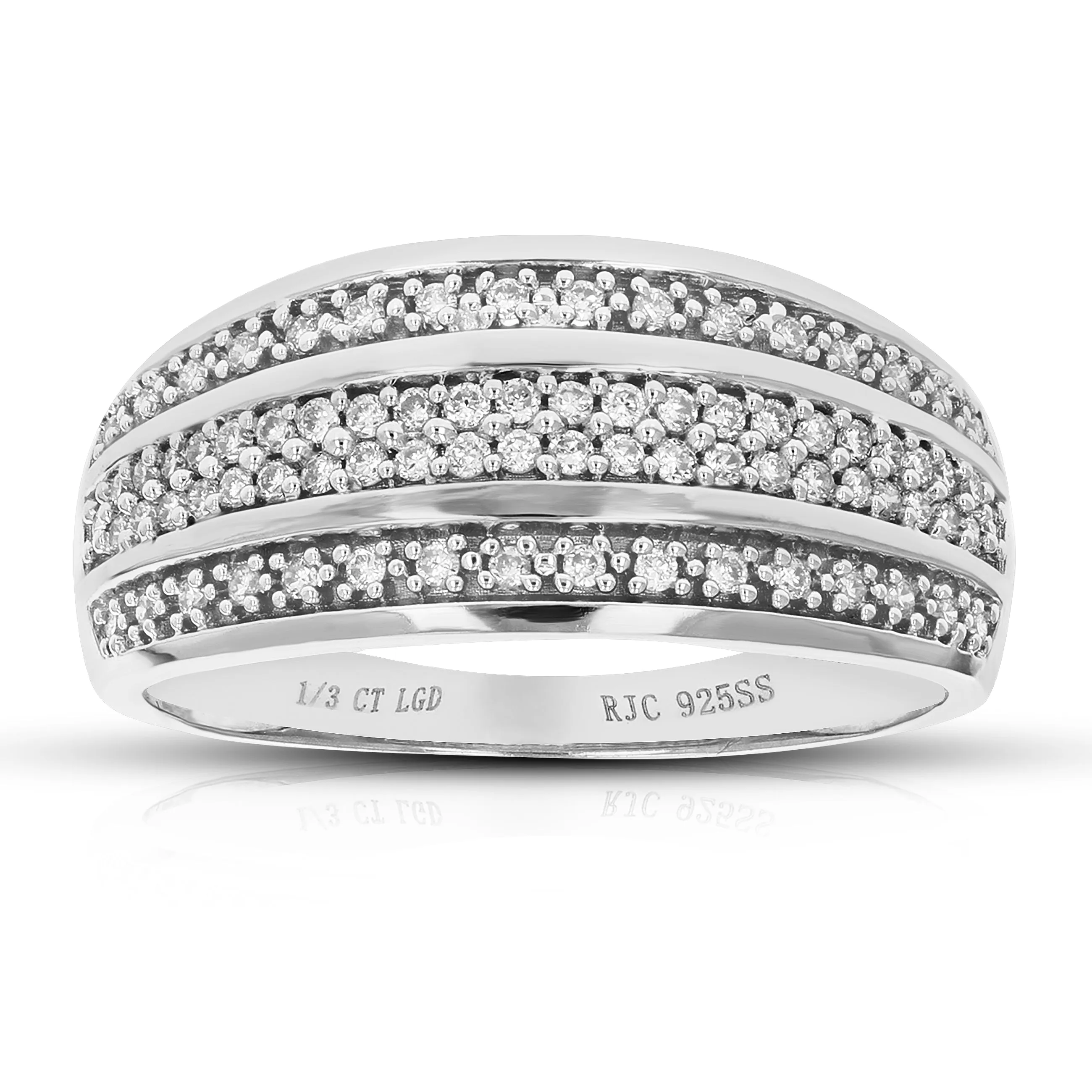 1/3 cttw Lab Grown Diamond Pave Wedding Band in Sterling Silver
