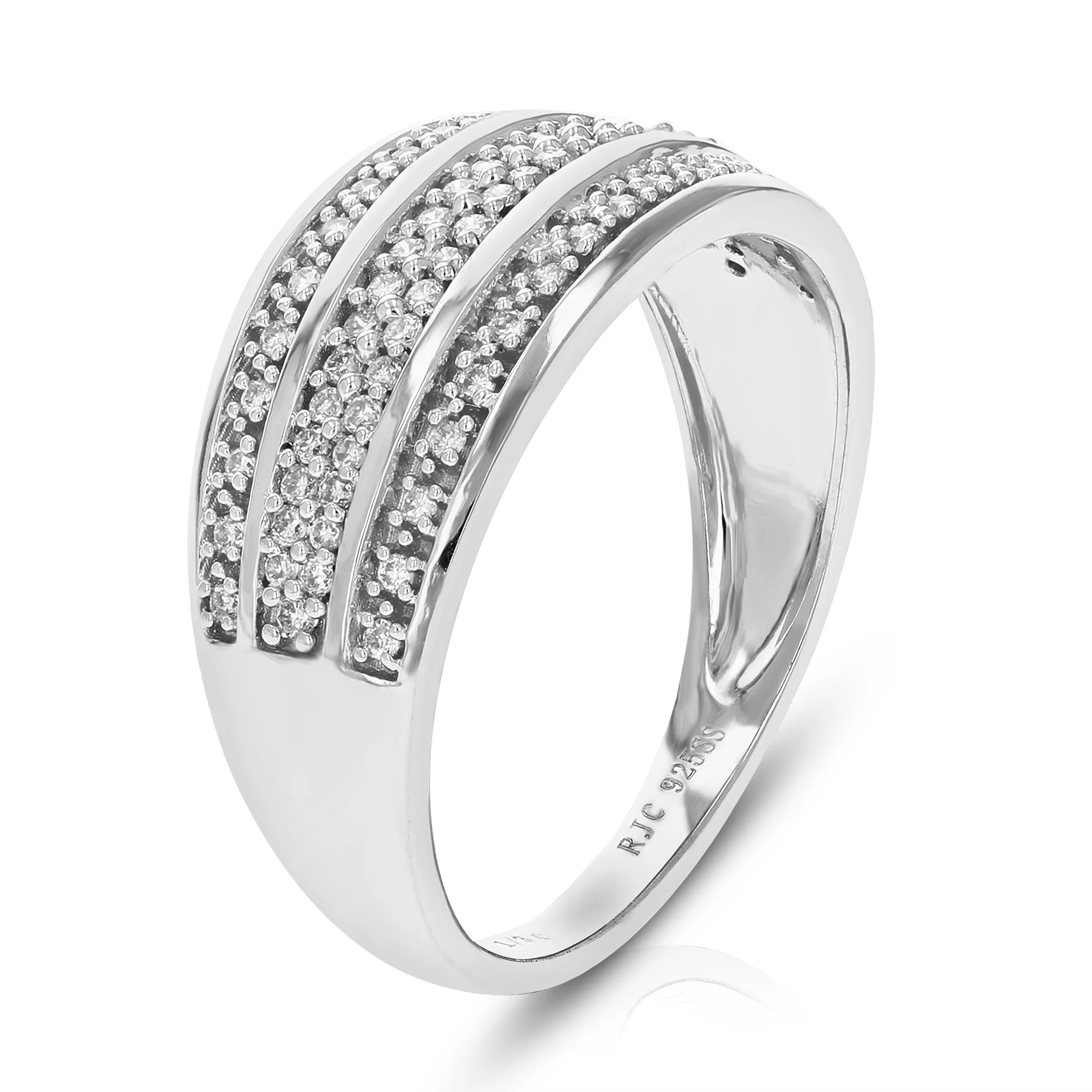 1/3 cttw Lab Grown Diamond Pave Wedding Band in Sterling Silver