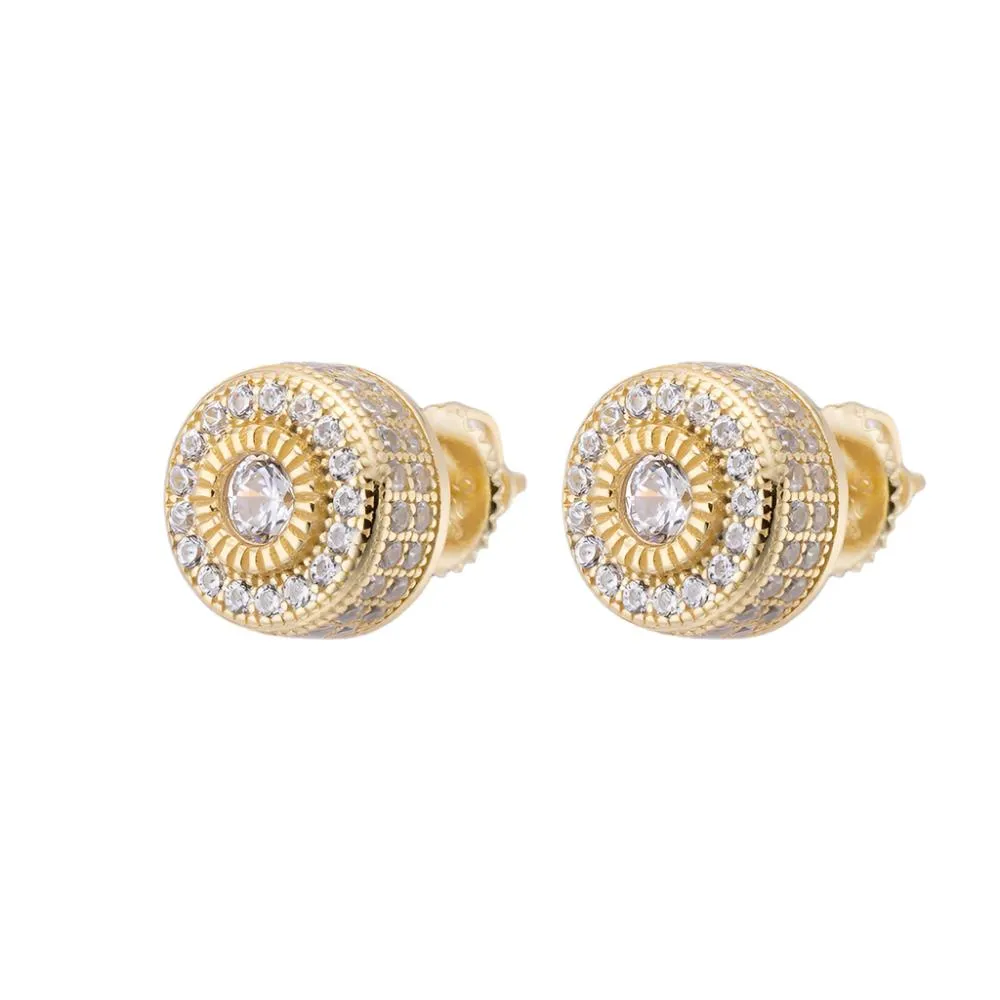 1.31CT Round Moissanite Sterling Silver Timeless Screw Back 9.5MM Earrings - M205669