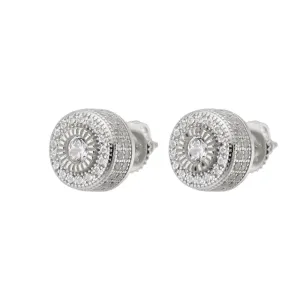 1.31CT Round Moissanite Sterling Silver Timeless Screw Back 9.5MM Earrings - M205669