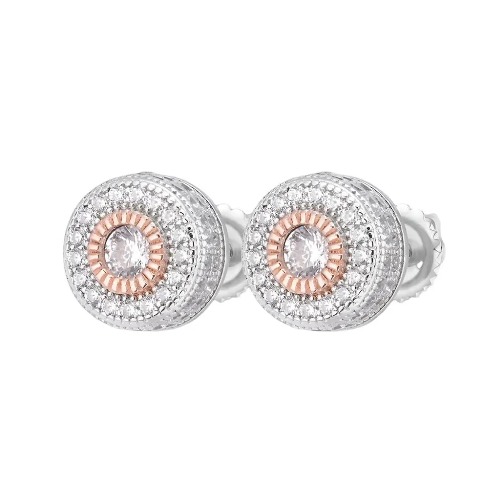 1.31CT Round Moissanite Sterling Silver Timeless Screw Back 9.5MM Earrings - M205669