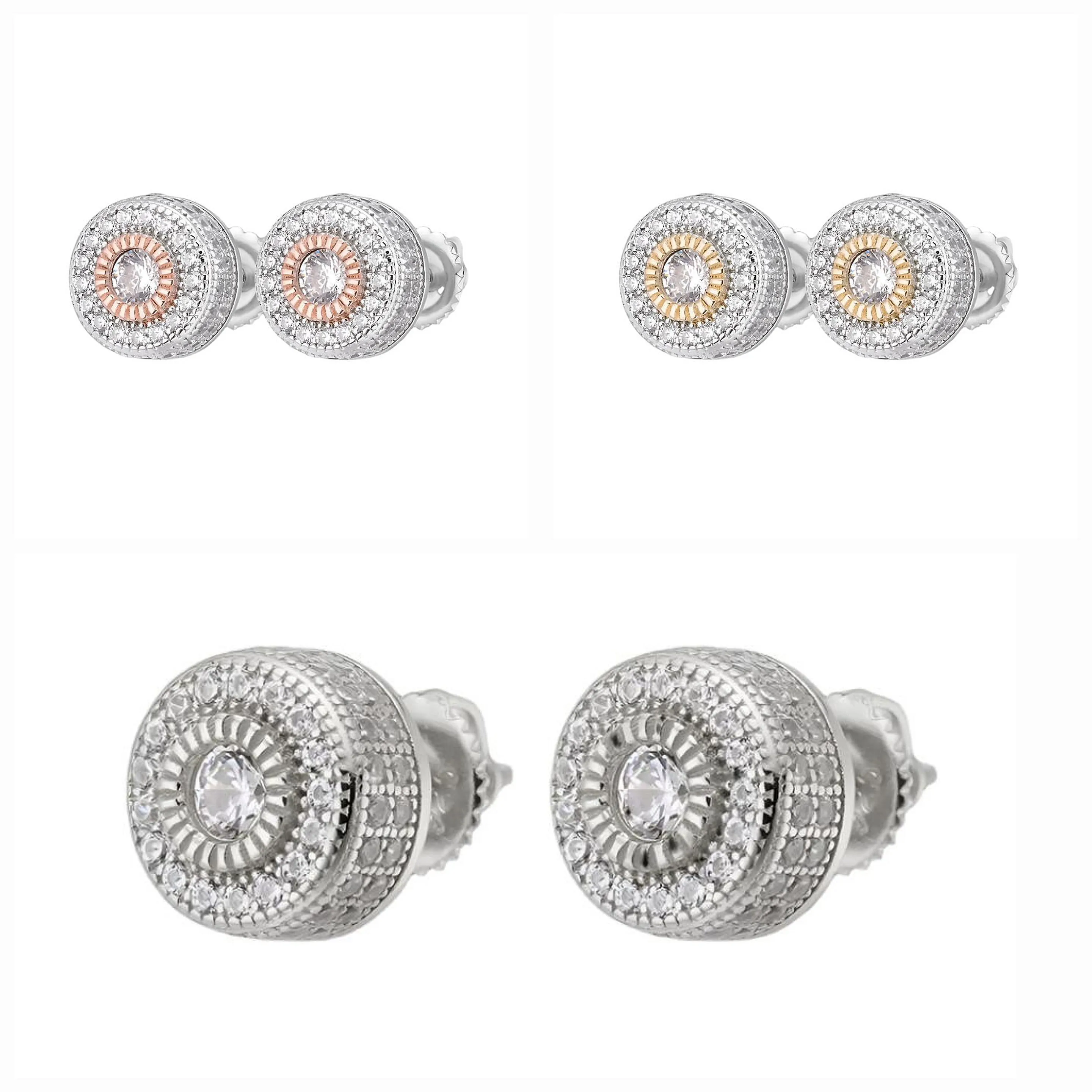 1.31CT Round Moissanite Sterling Silver Timeless Screw Back 9.5MM Earrings - M205669