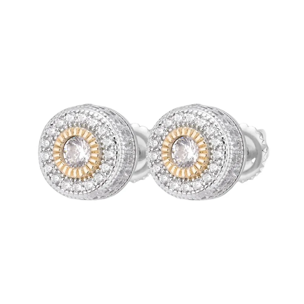 1.31CT Round Moissanite Sterling Silver Timeless Screw Back 9.5MM Earrings - M205669