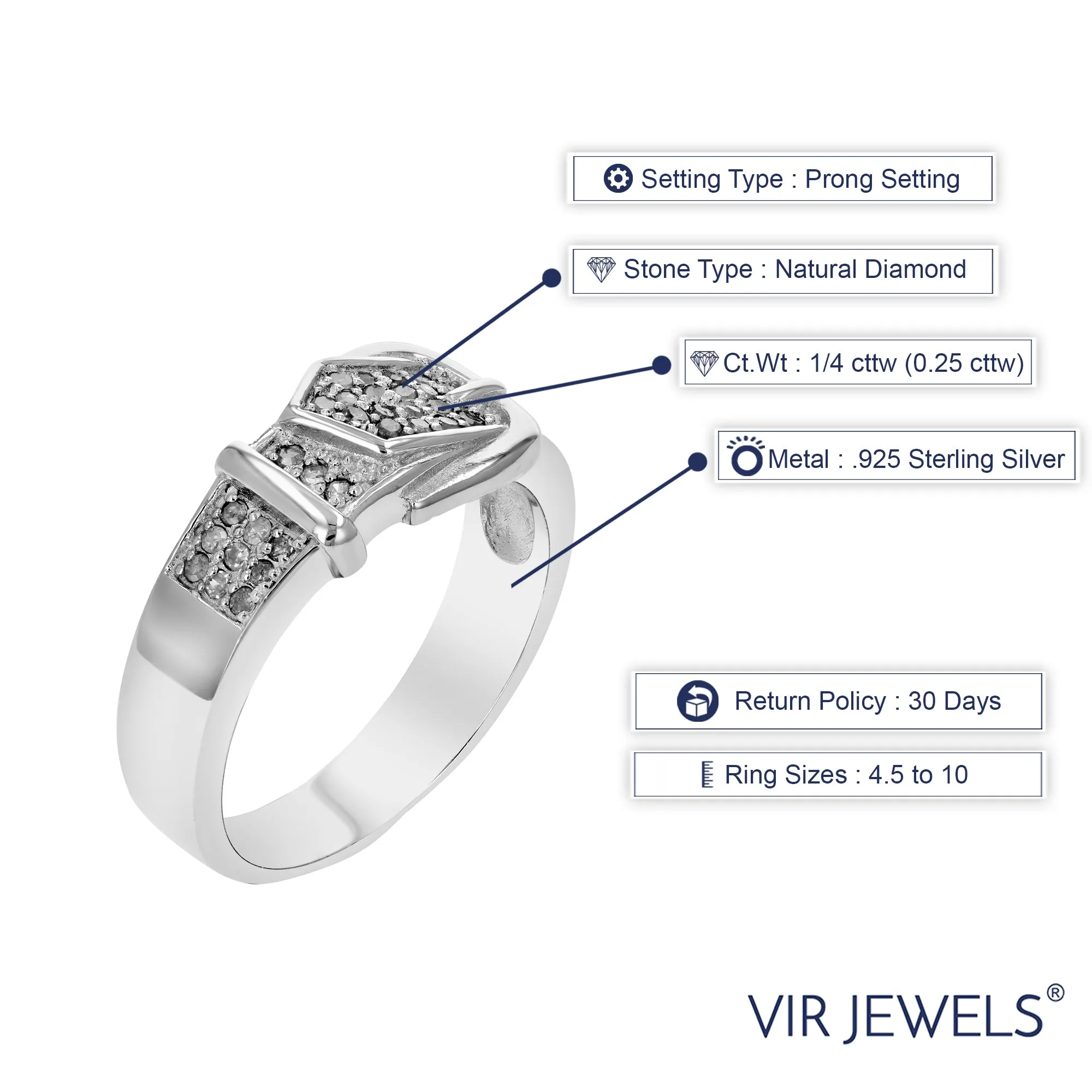 1/4 cttw Diamond Belt Design Wedding Band in Sterling Silver