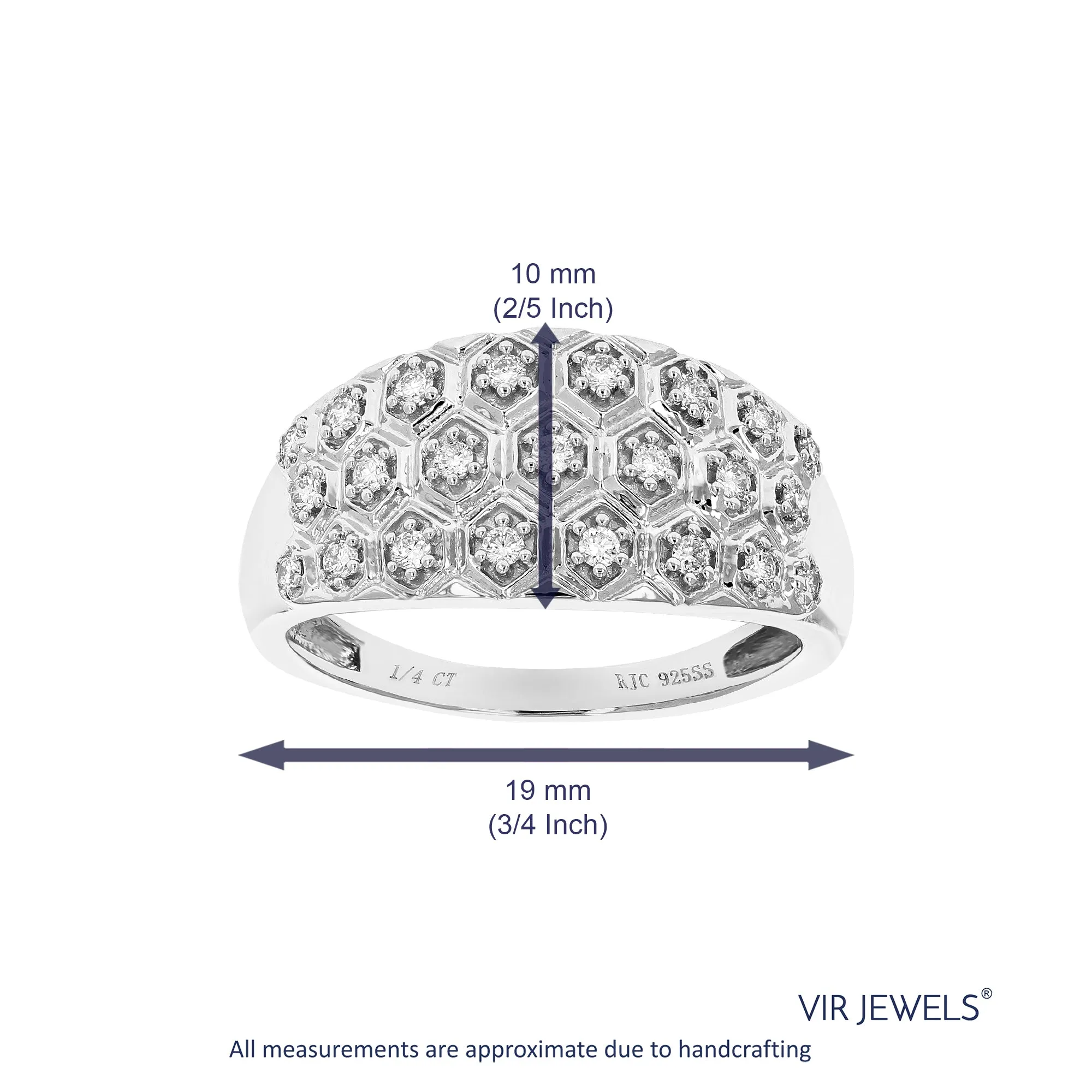 1/4 cttw Lab Grown Diamond Dome Wedding Band Sterling Silver