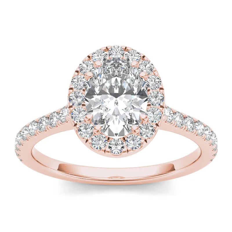 1.45ct Oval Cut Diamond Gold Engagement Ring  - 01US10