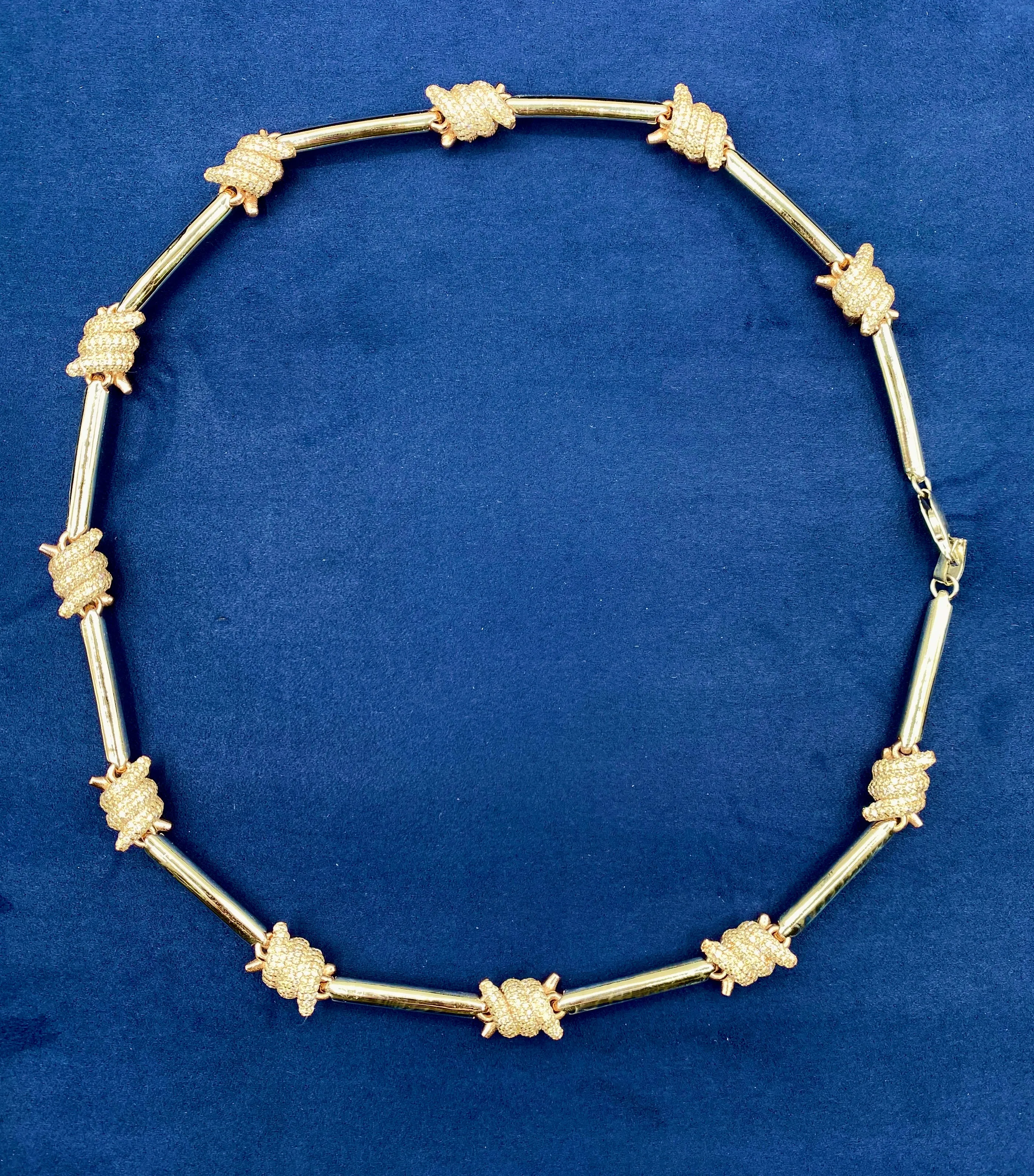 14k Barbed Wire Stations Necklace