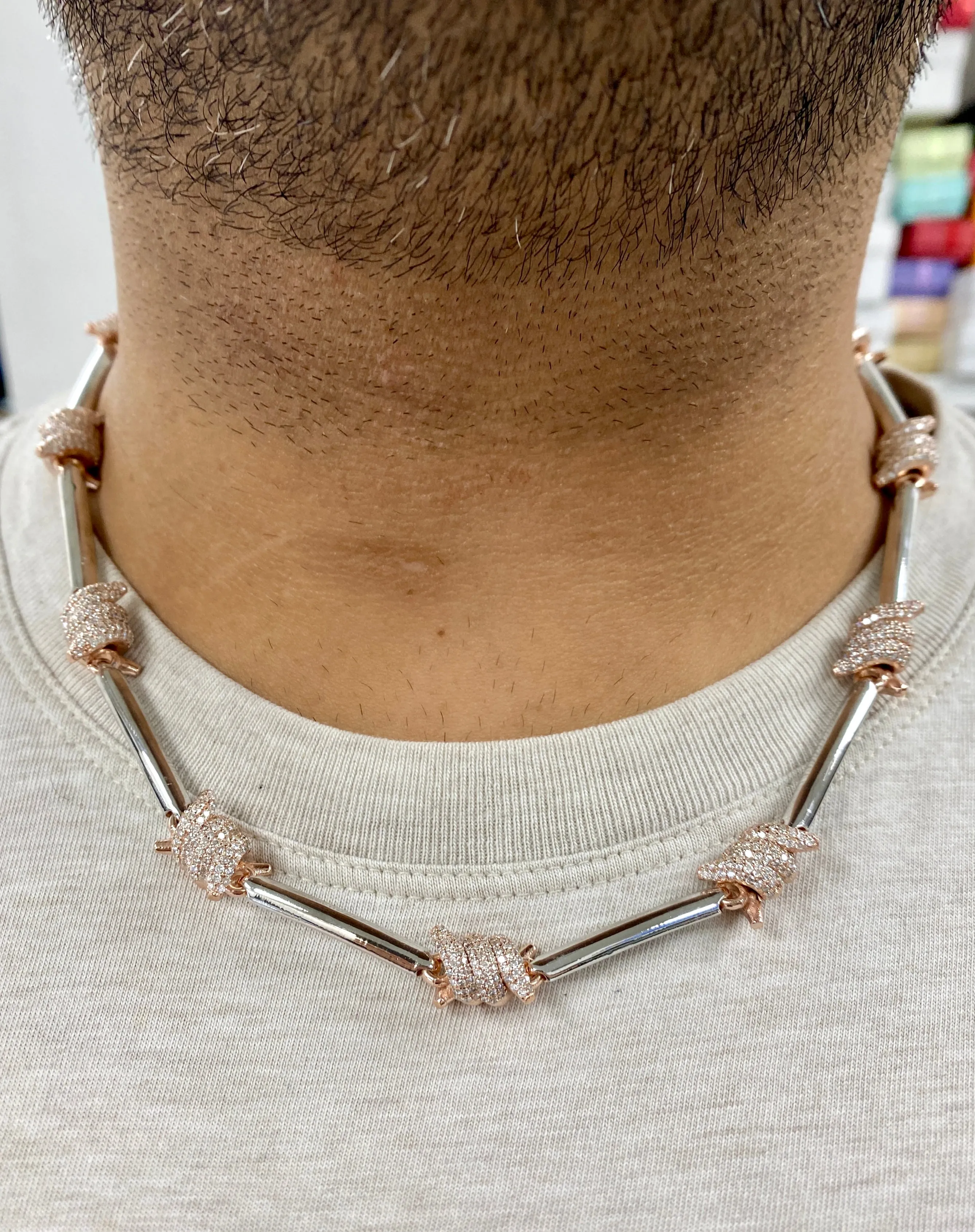 14k Barbed Wire Stations Necklace