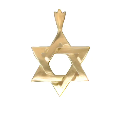 14K Gold 1.2" Star Of David Pendant