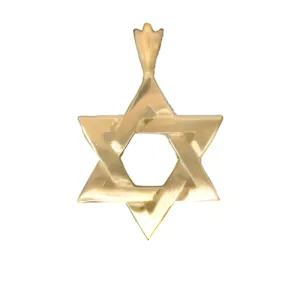 14K Gold 1.2" Star Of David Pendant
