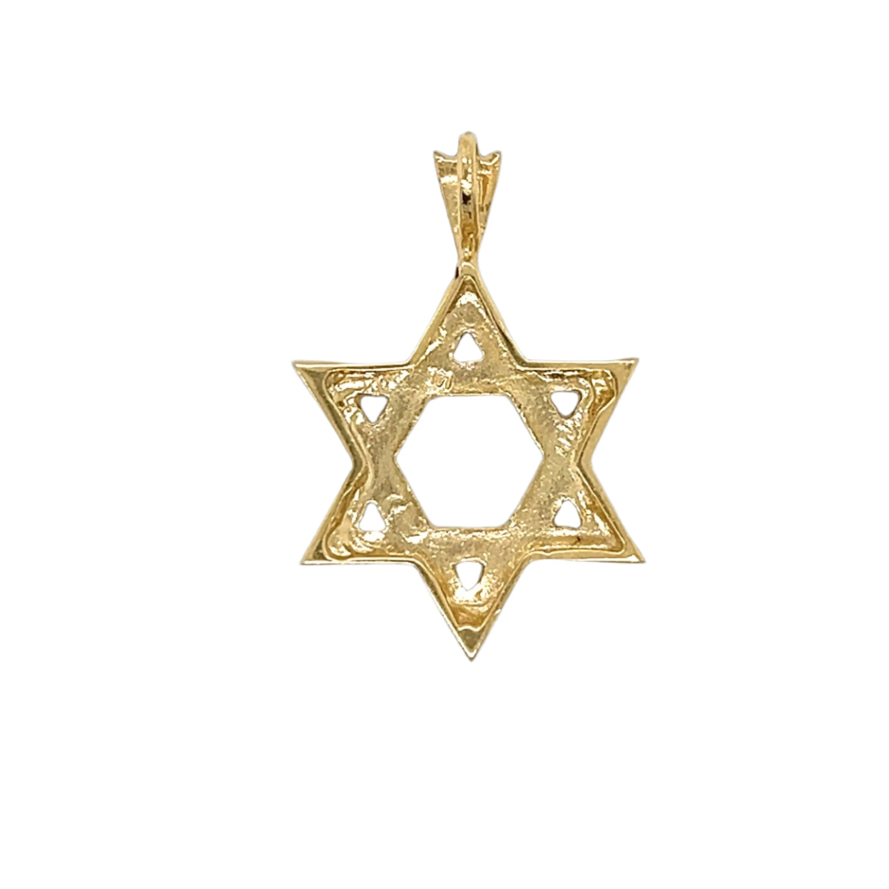 14K Gold 1.2" Star Of David Pendant
